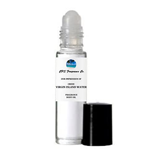 VIRGIN ISLAND WATER For Women & Men Type Hypoallergenic Pure Perfume Body Oil Roll On 1/3oz (10ml) CPS Fragrance Co. Impression made with Pure essential Oils + Organic Fractionated Coconut Oil