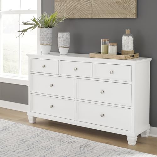 Signature Design by Ashley Fortman Casual 9 Drawer Dresser for Bedroom, White