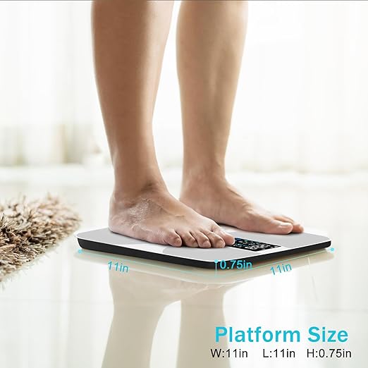 Multi Functional LCD Large Screen Intelligent Digital Body Fat Scale, Tempered Glass Bathroom Scale, Body Composition Analyzer with Smartphone Application and Bluetooth synchronous Scale