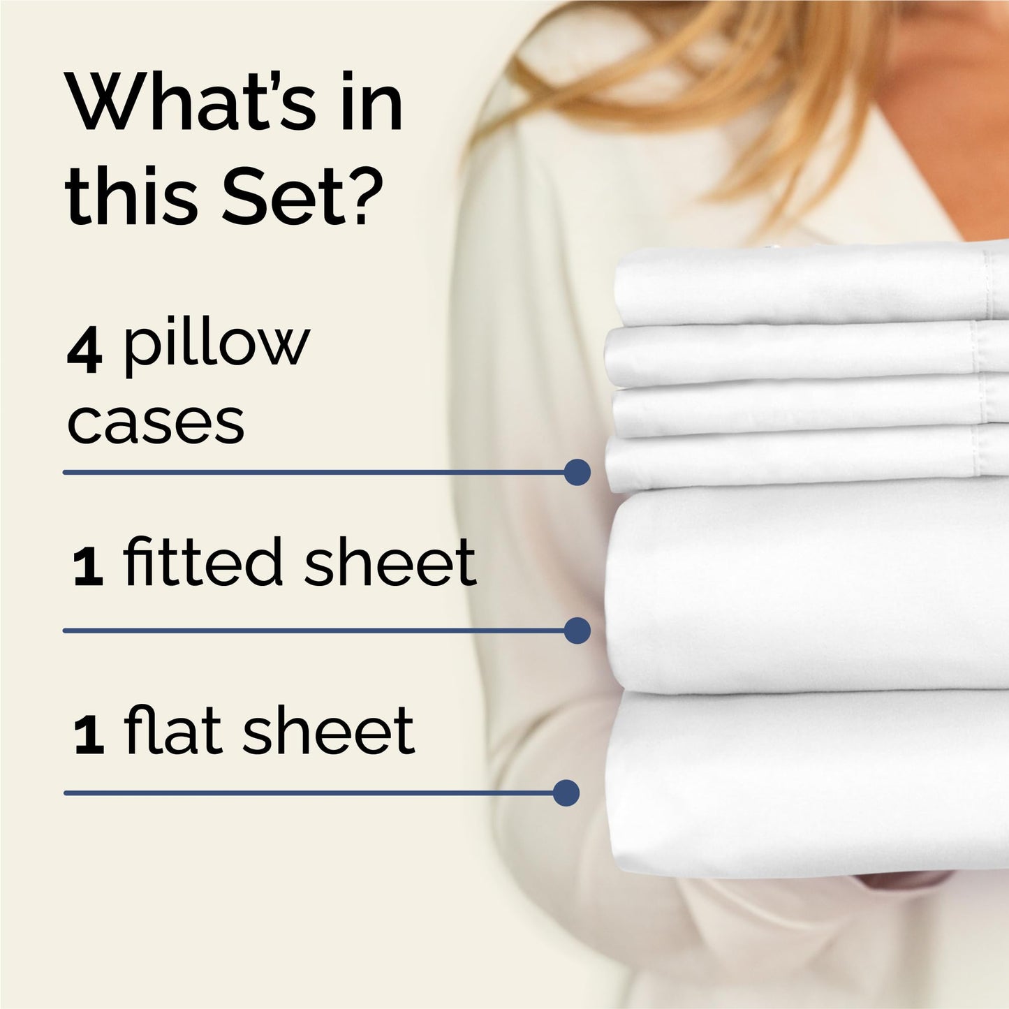 King 6 Piece Sheet Set - Cooling Sheets for Hot Sleepers - Hotel Luxury Bedding Set with 8-16 Inch Deep Pockets - 1 Flat & 1 Fitted and 4 Pillowcases - Ultra Soft, Easy Care and Wrinkle Free - White