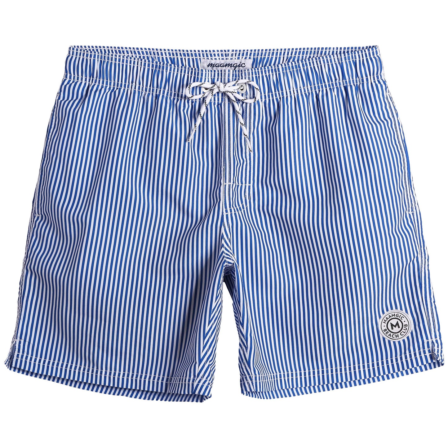 maamgic Mens Swim Trunks Quick Dry Swim Shorts with Mesh Lining Funny Swimwear Bathing Suits Blue Striped X-Small