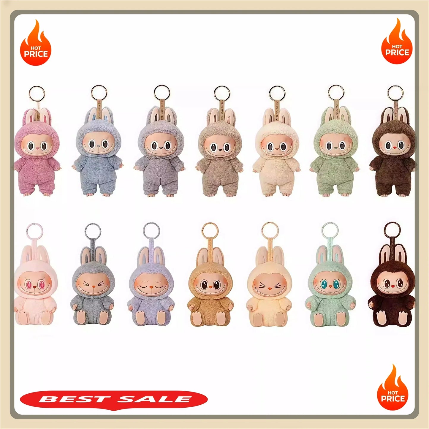Popmart Labubu Heartbeat Macaron Big Energy V1-V3 Keychain