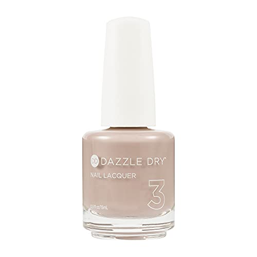 Dazzle Dry Nail Lacquer (Step 3) - Broadway Beige - A cool and medium greige with purple undertones. Full coverage cream. (0.5 fl oz)