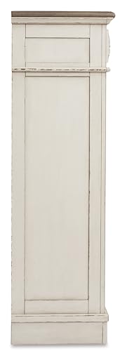 Signature Design by Ashley Realyn French Country Two Tone 5 Drawer Chest of Drawers, Chipped White