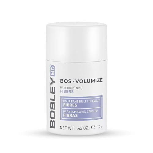 BosleyMD BosVolumize Hair Thickening Fibers, Hair Building Formula with Natural Keratin for Thinning Hair or Bald Spots, Hair Loss Concealer Men and Women, 4 Colors