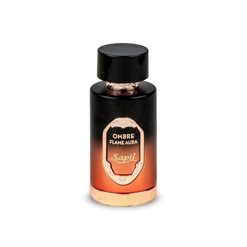 Sapil Ombre Flame Aura Unisex Eau De Parfum - Spiced Oud, Vanilla, Tonka & Amber - Long-Lasting Warm Woody Perfume - 3.38 oz