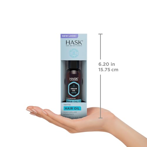 HASK ARGAN Repairing Hair Oil for shine and frizz control for all hair types, color safe, gluten free, sulfate free, paraben free - 2 Hair Oils