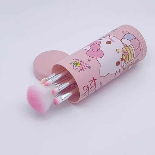 Cute Makeup Brush Set, 8 Pcs Pink Makeup Brushes and Makeup Brush Holder, Eyeshadow Lip Gloss Cosmetic Brushes Kit for Girls (Pink)