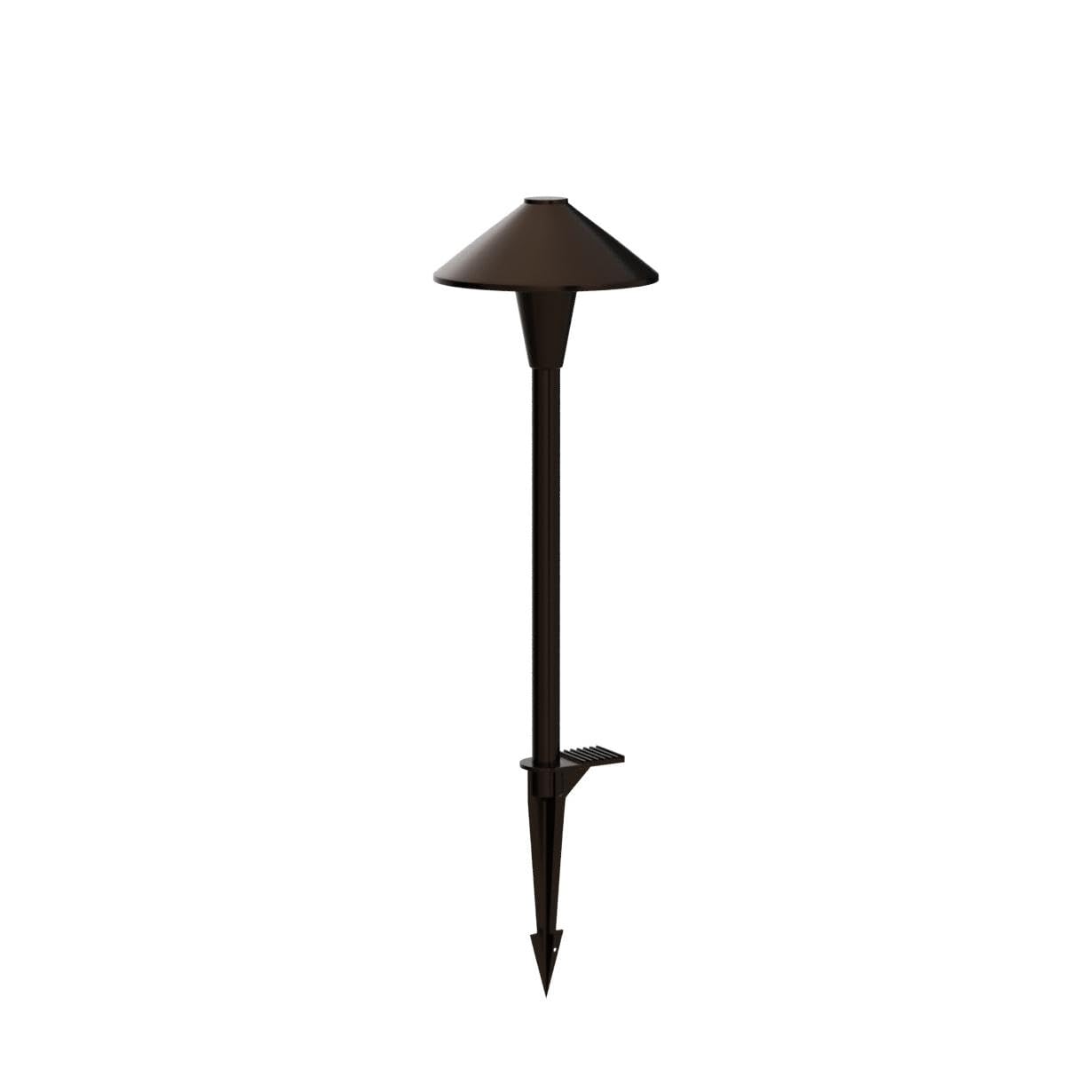 LEONLITE 3CCT Low Voltage Pathway Lights, LED Landscape Path Lights, 3000K/4000K/5000K, Flat Cone Head, 12-24V AC/DC, IP65 Outdoor Walkway Light, Oil Rubbed Bronze Aluminum, Pack of 6