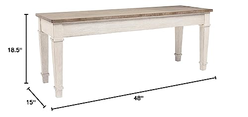 Signature Design by Ashley Skempton Farmhouse Storage Bench, White & Light Brown