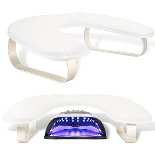 Arm Rest for Nails Tech Upgraded 10° Inclined, U-Shaped Manicure Nail Arm Rest Stand, Nail Armrest for Nail Tech Hand Rests with Aluminum Alloy Holder Non-Slip