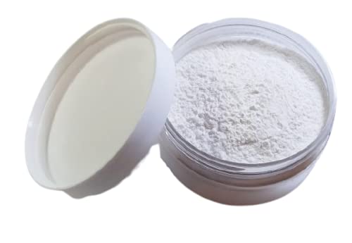 Unscented Silk Dusting Powder Gift Set - 8 oz Jar Silk Powder and Silky White Body Powder Puff - Large Size