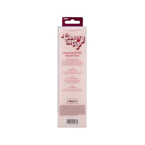 Real Techniques Cherry On Top MesmerEYES Brush Trio, Limited Edition Makeup Brush Set, Synthetic Bristles, Eyeshadow Blending Brushes, Vegan & Cruelty-Free, For Powder & Cream Shadow, 3 Piece Set