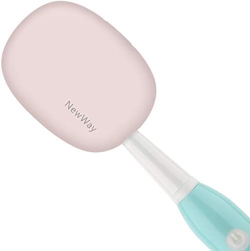 NewWay Mini Toothbrush Cover Rechargeable Travel Toothbrush Case with Holder for Houshold and Traving or Business Trip Pink