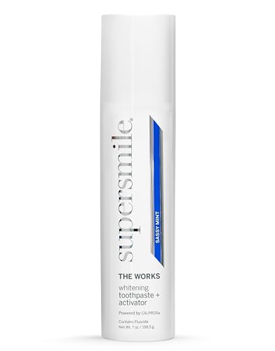 Supersmile The Works – whitening toothpaste and accelerator in one easy-to-use formula – Whitens Up to 6 Shades, Sassy Mint, 7 oz