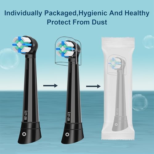 10PACK iO Replacement Heads Compatible with Oral b iO 2/3/4/5/6/7/8/9/10 Series Electric Toothbrush,Gum Care Toothbrush Head Compatible with Oral b iO Replacement Heads,Black/White