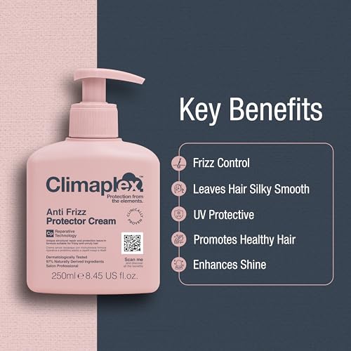 Anti Frizz Protector Cream - Shields from Heat and UV Damage - Promotes Healthy Scalp - Soothes and Improves Shine - Leaves Hair Silky Smooth - Vegan Friendly and Cruelty Free - 8.45 oz
