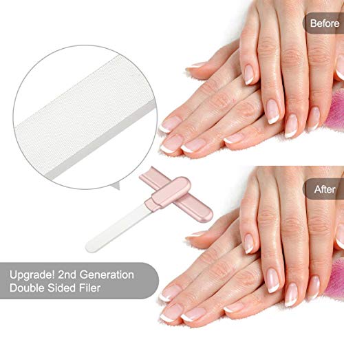 Particular Glass Nail File with Case MiDenso 2nd Generation Double Sided Crystal Beauty Nail Filer Salon Nail Polish Top Christmas Stocking Superior Quality Gift Idea for Men, Women,Lemon Yellow