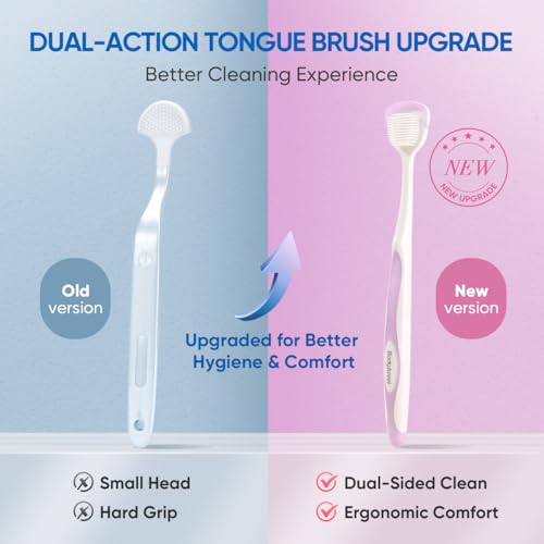 Tongue Cleaner Gel with Tongue Brush – Fresh Breath Oral Care Kit – Tongue Scraper Gel Set for Bad Breath Removal, Maintain Oral Health