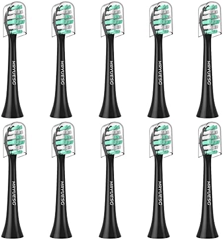 MRYUESG Replacement Heads Compatible with Philips Sonicare 10 Pack, Electric Tooth-Brush Head for Phillips, Black