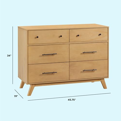 DaVinci Otto 6-Drawer Baby Dresser for Bedroom - GREENGUARD Gold Certified - Multi-Purpose Storage Double Chest of Drawers for Boys and Girls - Dresser for Kids Bedroom, Living Room, Nursery - Honey