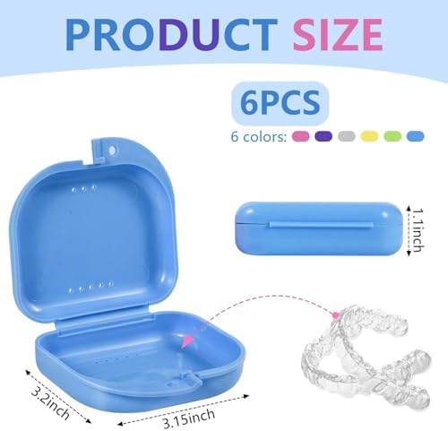 WSSROGY 18 Pack Retainer Case Container Holder Colorful Orthodontic Mouth Guard Holder Case Aligner with Vent Holes for Daily Use