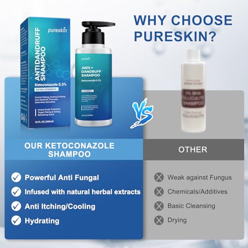 Psoriasis & Seborrheic Dermatitis Shampoo: Balanced Antifungal Protection Herbal & Tea Tree Oil - Potent Recurrence Control for Stubborn Scalp Flaking Itchy 10 Oz