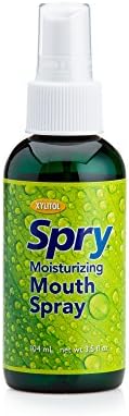 Spry Natural Xylitol Moisturizing Dry Mouth Spray, Stop Bad Breath, Increase Saliva Production, Non-GMO, Gluten-Free On The Go Oral Care with Spearmint Flavor, 4.5 fl.oz (Pack of 1)