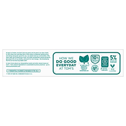 Tom's of Maine Whole Care Natural Toothpaste with Fluoride, Peppermint, 4 oz. 3-Pack (Packaging May Vary)