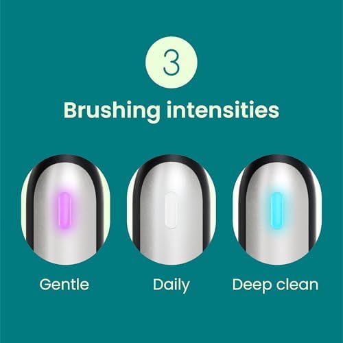 Quip Rev 360 Oscillating Rechargeable Electric Toothbrush with Extra Brush Head - Soft Bristles, Pressure Sensor, 3 Intensities, 30-Day Battery Life, Travel Case, Mirror Mount - Blue Stone