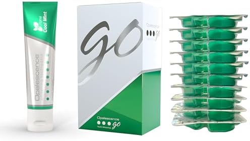 Opalescence Whitening Bundle - Opalescence Go 15% Hydrogen Peroxide Prefilled Whitening Trays and Whitening Toothpaste - Mint Flavor 5194-5166