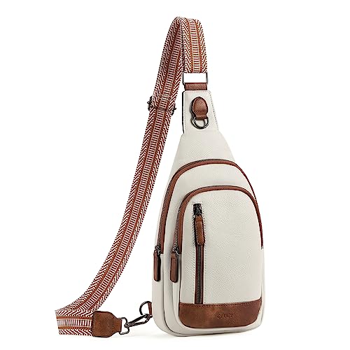 CLUCI Sling Bag for Women Leather Cross Body Bag for Woman Crossbody Bag Large Sling Backpack for Travel Hiking Cycling