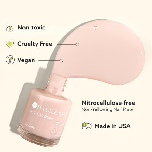 Dazzle Dry Nail Lacquer (Step 3) - Poised - A semi-sheer iridescent, stark white with subtle pink iridescent shimmer. (0.5 fl oz)