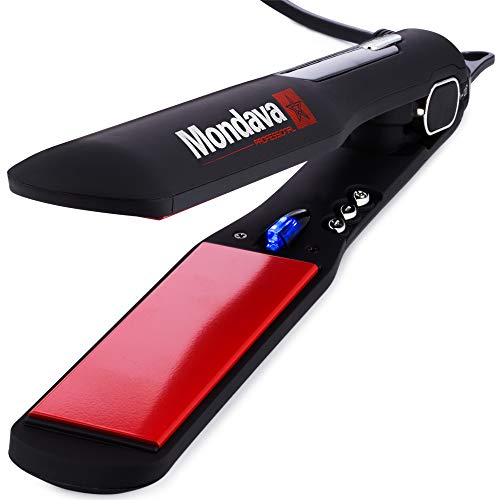 Professional | Ceramic Tourmaline Flat Iron Hair Straightener 1¼" | (Dual Voltage) | (Adjustable Temperature Digital Technology) | Straighten & Style Wild Hair in Under (8 Min)