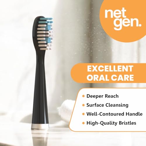 Sonic Electric Toothbrush for Adults with 5 Toothbrush Replacement Heads, 3 Brushing Modes & 2 Minutes Built-in Timer, Travel Toothbrushes with Inductive Charging, Rechargeable toothbrush | Black