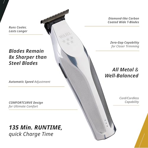 Wahl Professional Hi Viz Cordless Trimmer Precision Cutting Adaptive Speed Control 135 Min Runtime
