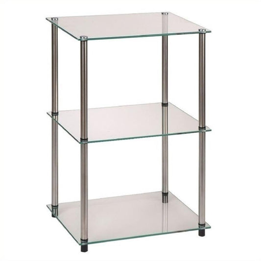 Convenience Concepts Designs2Go Classic Glass Tall 3 Tier End Table