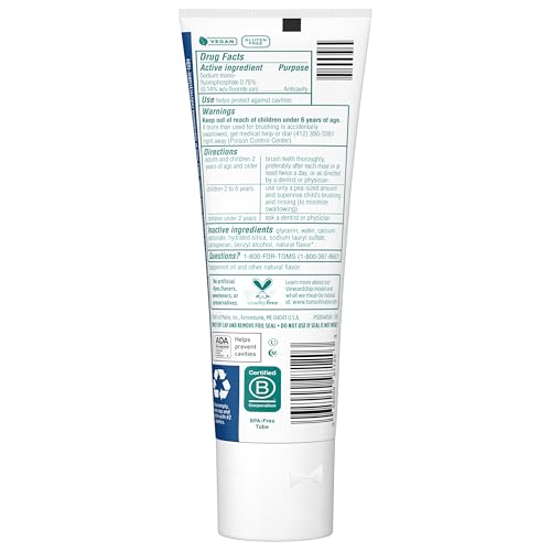Tom's of Maine ADA Approved Wicked Cool! Fluoride Children's Toothpaste, Natural Toothpaste, Dye Free, No Artificial Preservatives, Mild Mint, 5.1 oz. 3-Pack
