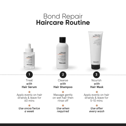 Minimalist Hair Shampoo for Damaged Hair & Frizzy Hair | Maleic Bond Repair Complex 3.5% | With Argan Oil, Ceramides & Coconut Oil | For Women & Men | 8.5 Fl Oz / 250 ml