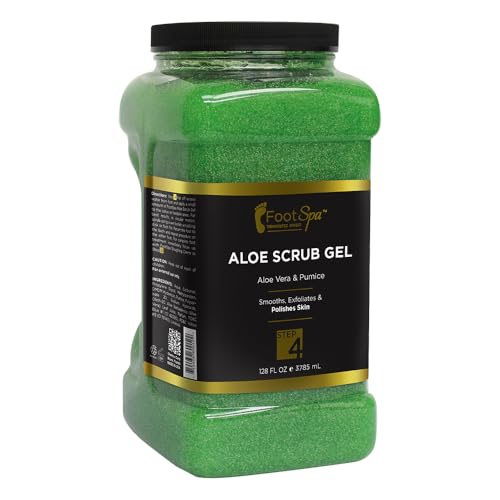 FOOT SPA - Exfoliating Scrub Gel, 128 Oz - Manicure, Pedicure and Body Exfoliator Infused with Aloe Vera and Salicylic Acid - Glow, Polish, Smooth and Moisture Skin - Bulk, Refill Gallon