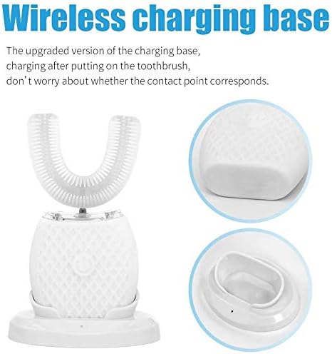 U-Shaped Automatic Ultrasonic Toothbrush, 360° Electric Toothbrush for Adults for Teeth Whitening, Rechargeable Ultrasonic Tooth Brush for Travel Home Dual-use (White, 1)