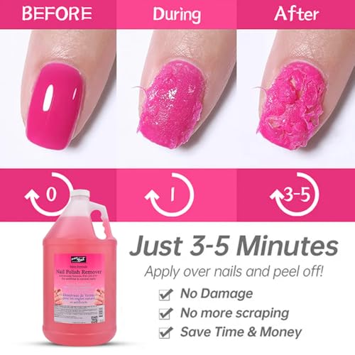 PRONAIL - Non-Acetone Nail Polish Remover Professional, Maximum Strength, 1 Gallon