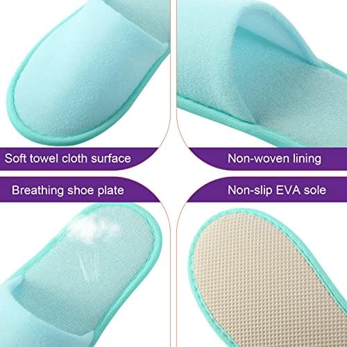Geyoga 24 Pairs Disposable Slippers for Guests Bulk 2 Size Cotton Hotel Spa House Slippers for Graduation Wedding Party Shoeless Home Travel Individually Wrapped
