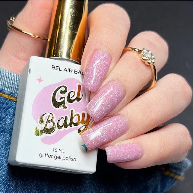 Twinkled T Gel Baby Gel Nail Polish - Long Lasting 15ml Soak Off LED UV Nail Lamp Gel Polish for Nail Art 0.5oz (Bel Air Baby)