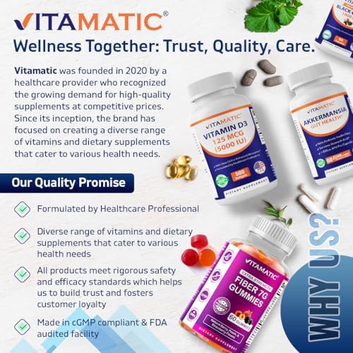 Vitamatic Salivarius Complex 10 Billion Chewable Mint Flavored Tablet - 60 Count - Oral Health Chewable Probiotics + Prebiotics - Supports Healthy Teeth, Gums, & Better Breath