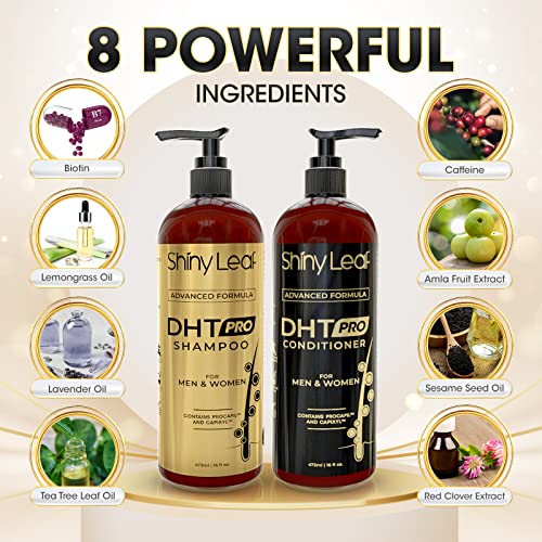 DHT Pro Shampoo and Conditioner Advanced Formula with Procapil and Capixyl, DHT Blockers and Natural Extracts, Hair Loss Solution for Men and Women, Stimulates Follicles, Prevents Thinning Hair
