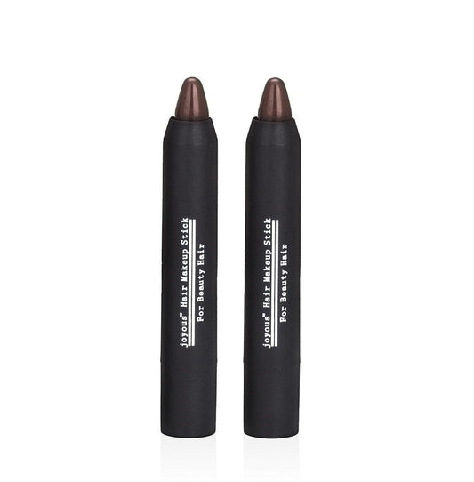Professional Hair Chalk Temporary Hair Dye Non-toxic Hair Color Crayon Cover White Hair Color Patch (2packs-coffee-coffee)