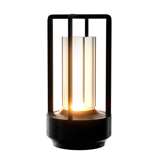 Anznzem Table Lamp, Portable Cordless Rechargeable LED Lamp, 3-Colour Dimming Metal Bedside Lamp, Small Desk Lamp for Bedroom and Outdoor Use, Ideal for Restaurants, Bars, Coffee Shops and Camping