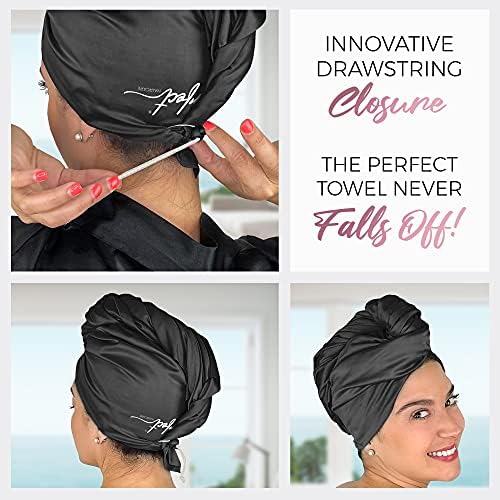 Microfiber Hair Towel Wrap for Women - Gift and Travel - Smooth like Silk - Curly, Wavy, Straight Hair Girls - Plopping Essential - Anti-Frizz, Fast Drying, Works Better than a T-Shirt