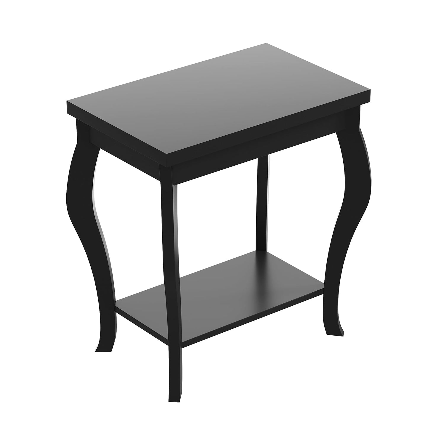 ChooChoo End Tables Living Room, Side Tables Living Room with Curved Legs and Storage Shelf, Small End Tables for Small Spaces, Black
